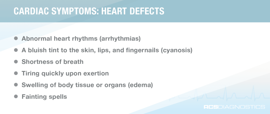 cardiac symptoms: heart defects